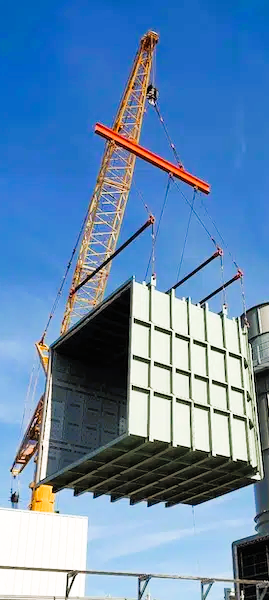 Large crawler crane and excavator at work